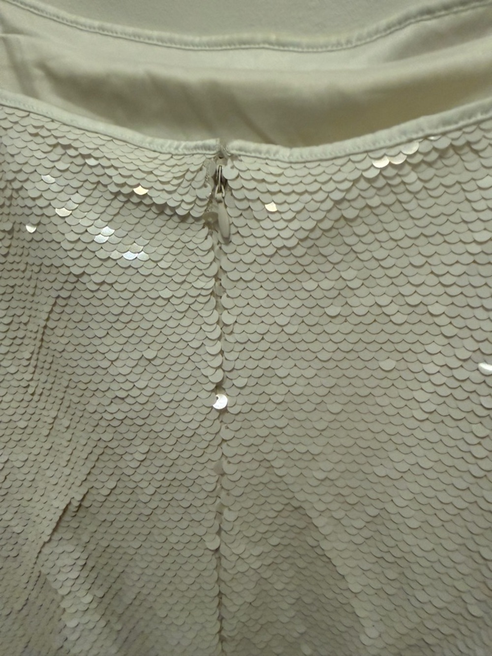 Abercrombie & Fitch White Sequin Spaghetti Strap Dress Wedding Bachelorette - Picture 6 of 7